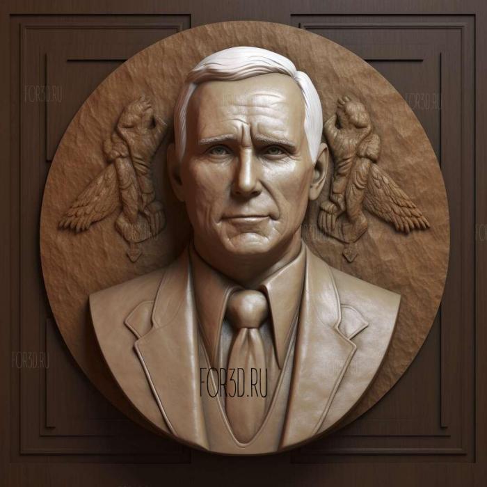 Mike Pence bust 2 stl model for CNC